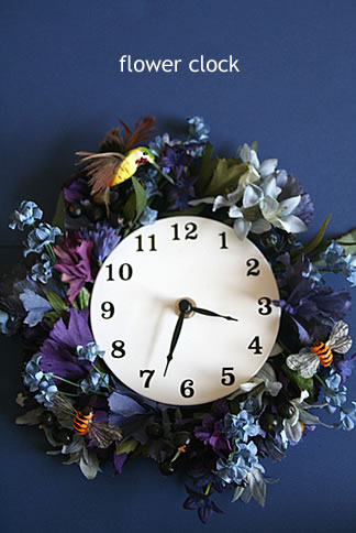 flower clock | MELLOW STUFF DESIGN | メロウスタフデザイン | 商品撮影 | 作品撮影 | 花雑貨制作販売 | 各種デザイン | 東京都目黒区